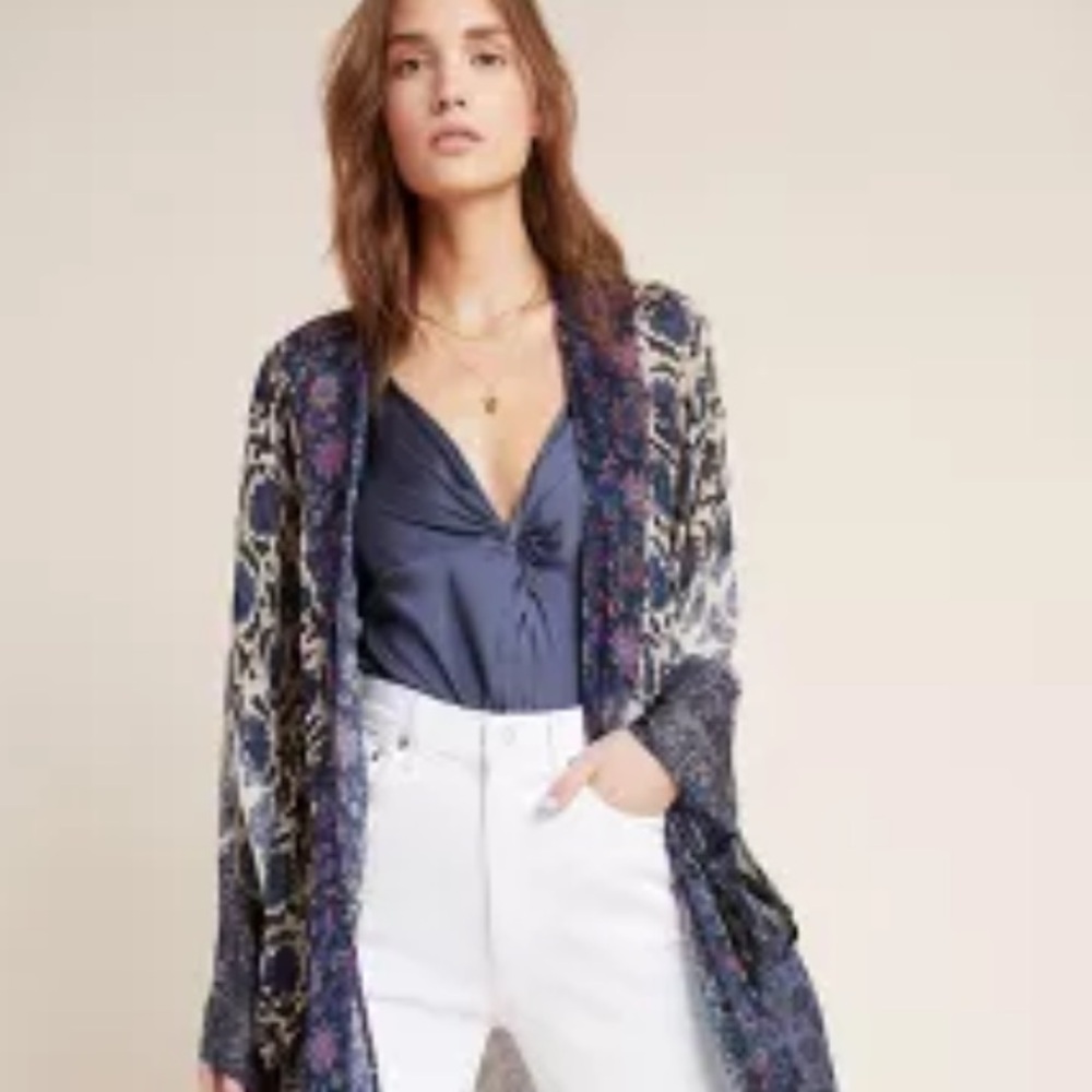 Anthropologie and Aris A Silk Velvet Kimono - - OS